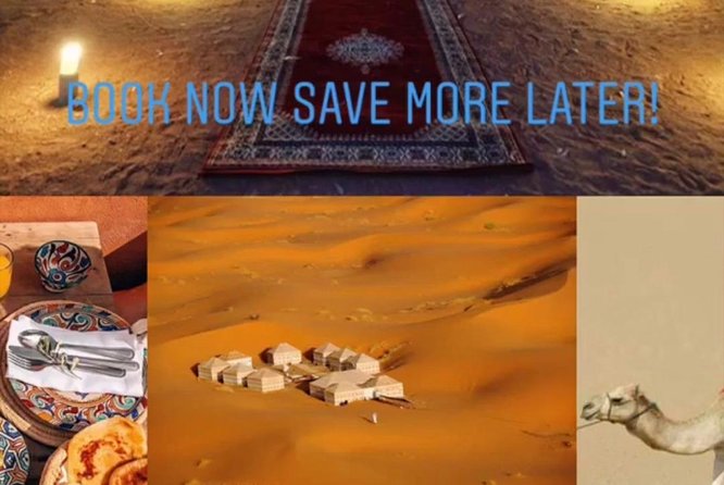 1 Night Camel Trekking Tour in Merzouga Desert Camp - Sunset tea and a local dinner