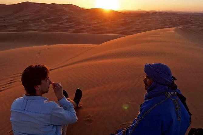 1 Night in desert Merzouga with Camel trek - Erg-Chebbi, Morocco - Sunrise before the return to Merzouga