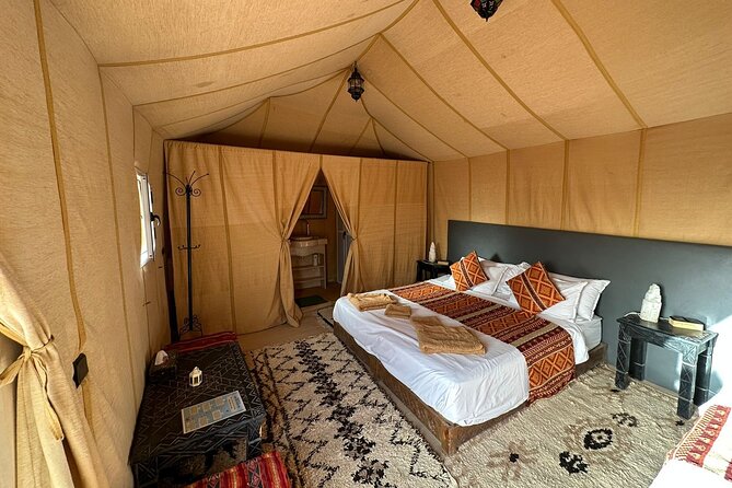 2 Nights in Luxury Camp and Camel Trekking in Merzouga Desert - Dinner, music, and your first night in the private tent