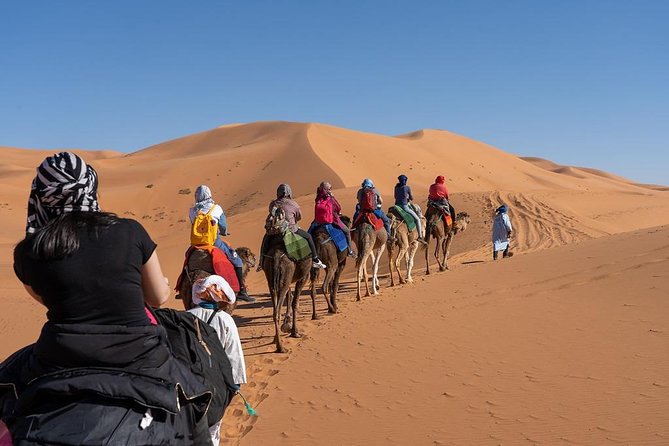 3 Day Marrakech to Fes desert Tour - Camel Trek - Sleeping in the desert camp at Erg Chebbi