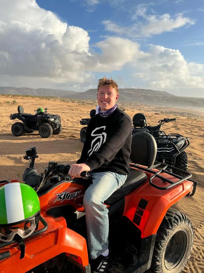 Agadir/Taghazout: Beach Quad Bike & Desert Sandboarding Tour - Arriving at Sidi Toual Beach