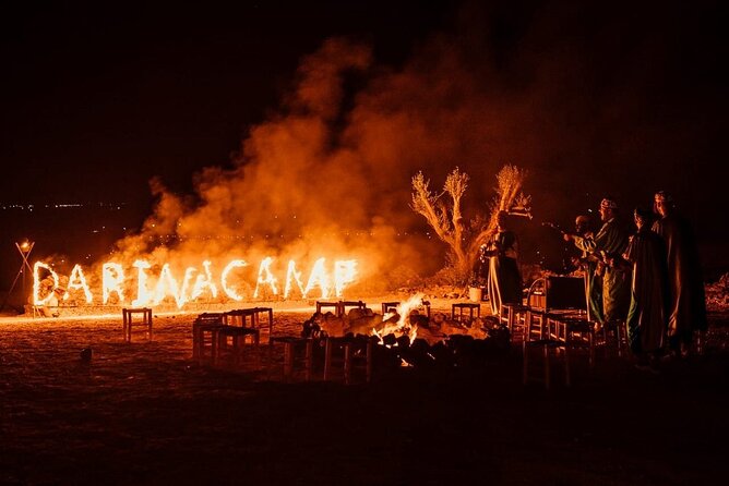 Agafay Desert Camel Ride With Dinner And Sunset Spectacle - Moroccan dinner under the night sky