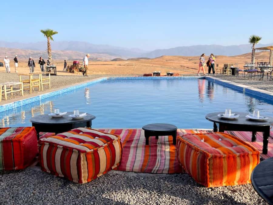 Agafay Desert Day: Quad Bike, Lunch & Swim Adventure - The pool with desert views
