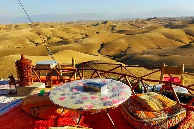 Agafay Desert: Dinner + Show with Quad Bike & Sunset Camel Ride - Moroccan dinner under the stars