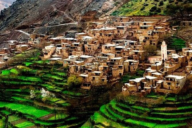 Atlas Mountains and Three Valleys & Waterfalls with Camel ride Day Trip - Lunch on a Berber guesthouse roof