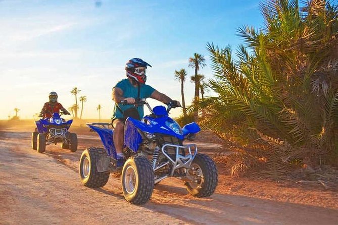ATV Quad biking in Marrakech desert palmgrove - Riding through the Marrakech palm groves