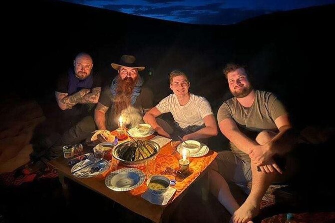 Camel Treks in Morocco Sahara desert (Merzouga) - Dinner, mint tea, and Berber drums around the fire