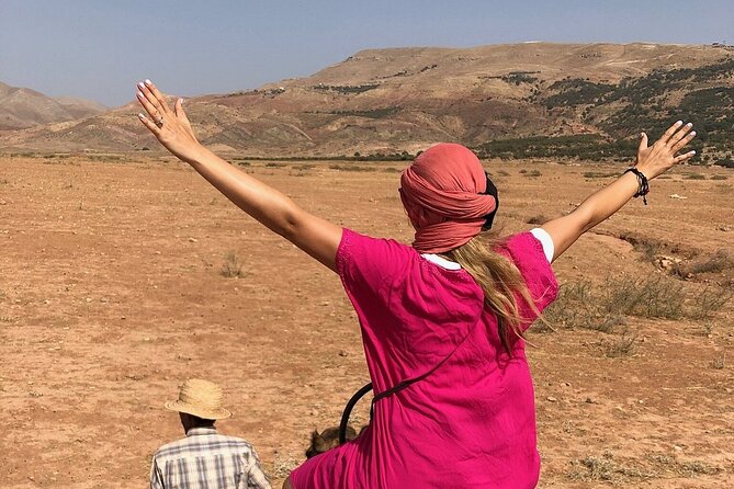 Day trip to Atlas mountains waterfall & Agafay camel Ride experience - Camel riding in the Agafay Desert