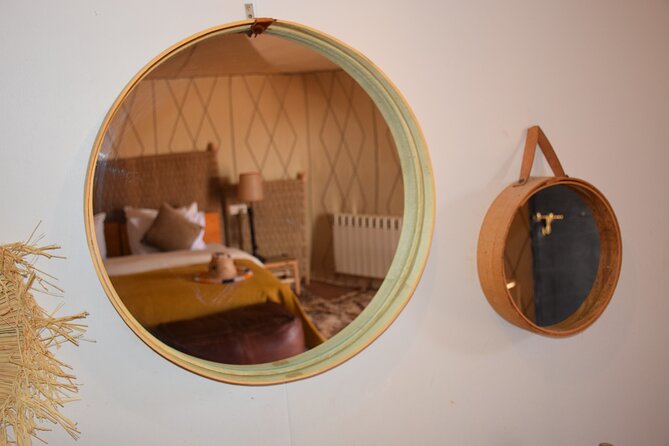 Erg Chebbi Desert Overnight in Tent with Camel Ride & Sandboard - A private tent with a hot shower and real bedding