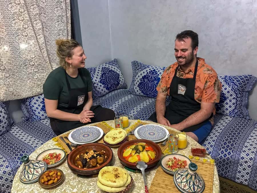 Essaouira: Traditional Family Style Moroccan Cooking Class - Choosing ingredients in a local market