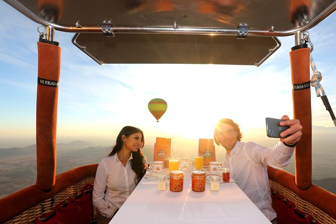 Exceptional Private ROYAL Hot Air Balloon Flight with Seated Air Breakfast - Eating at your own sky table