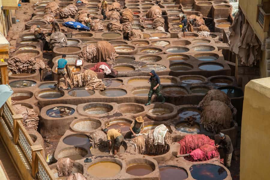 Fes: Attarine Madrasa, Museum, Tannery, Souk and Medina Tour - Chouara Tannery and the leather trade