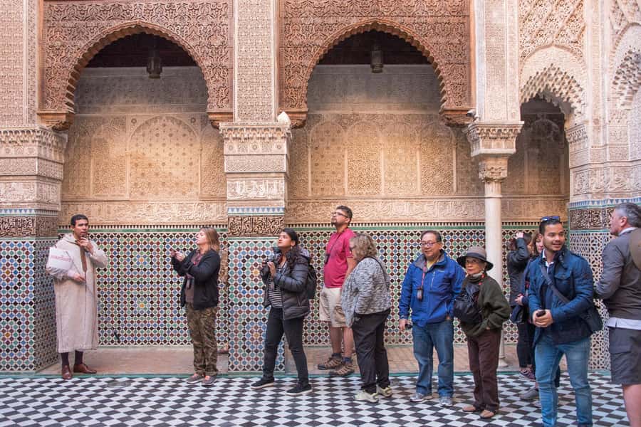 Fes: Attarine Madrasa, Museum, Tannery, Souk and Medina Tour - Pottery and zellige craftwork