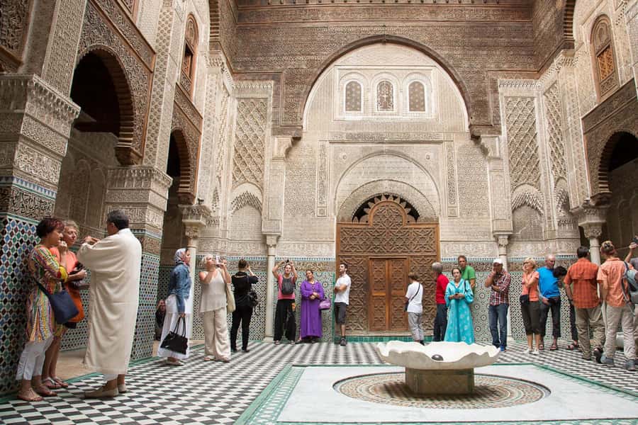Fes: Bou Inania Madrasa, Museum, Tannery, Souk & Medina Tour - Dar Batha, a Former Palace for Moroccan Arts