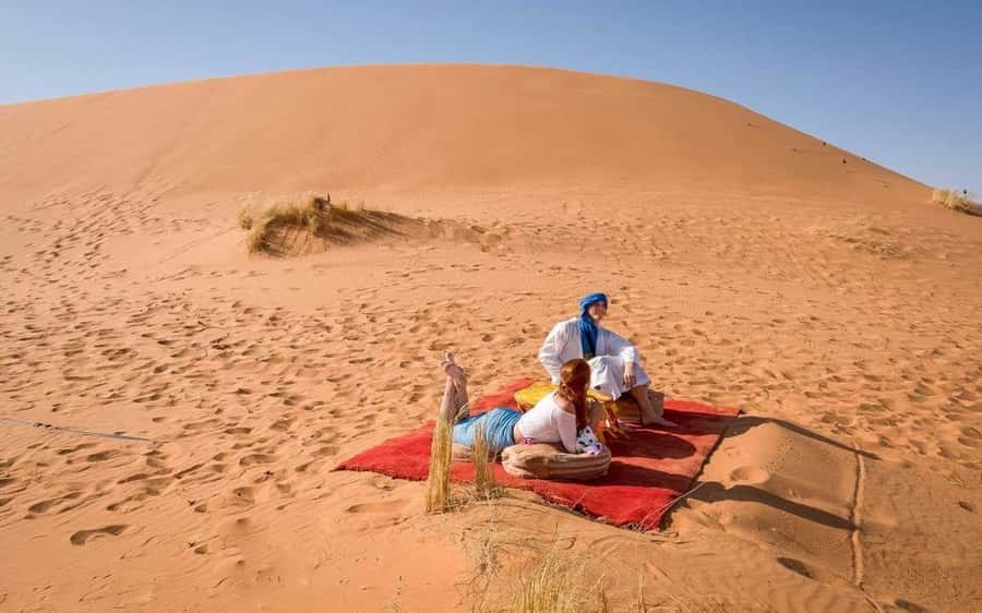 From Agadir/Taghazout: Sahara Sand Dunes with Transfer - Taghazout and Tamraght on the way north