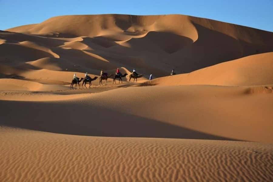 From Fes: 2-Day Luxury Desert Tour to Marrakech & Back Fez - The Ziz Valley and the first sight of Erg Chebbi