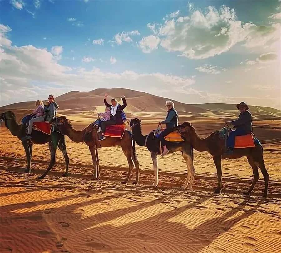 From Fes: 3-Day Luxury Desert Tour to Marrakech via Merzouga - Sunset by camel and a night in the Sahara