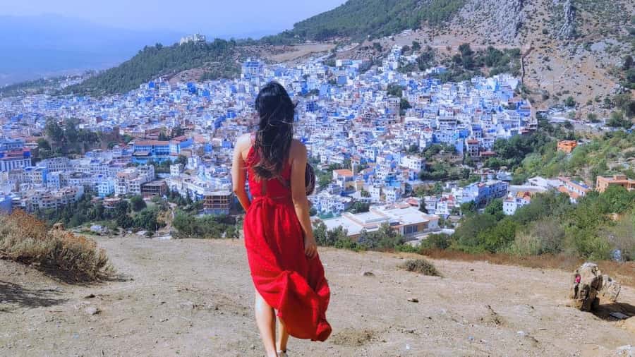 From Fez: Day Tour to the Blue Town of Chefchaouen - Arriving above the blue medina