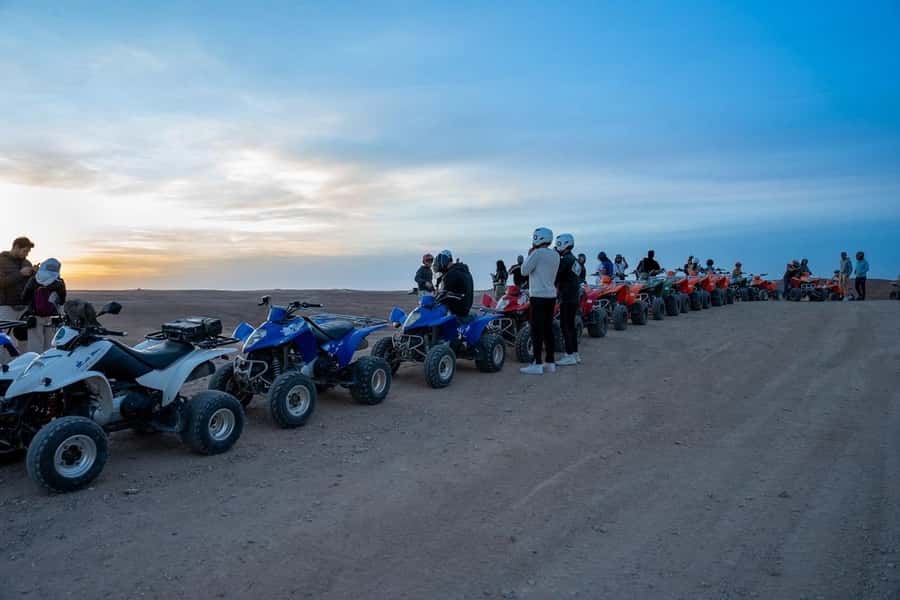 From Marrakech: Agafay Desert Quad Biking with Dinner & Show - Campfire music and the fire show