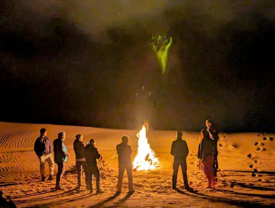 From Marrakech: Agafay Desert Sunset, Camel Ride, and Dinner - Moroccan dinner beside the campfire