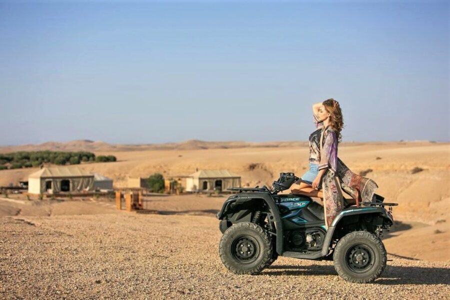 From Marrakech: Agafay Desert Sunset, Quad Biking, & Dinner - Harira, tajine, tea, and a candlelit dinner