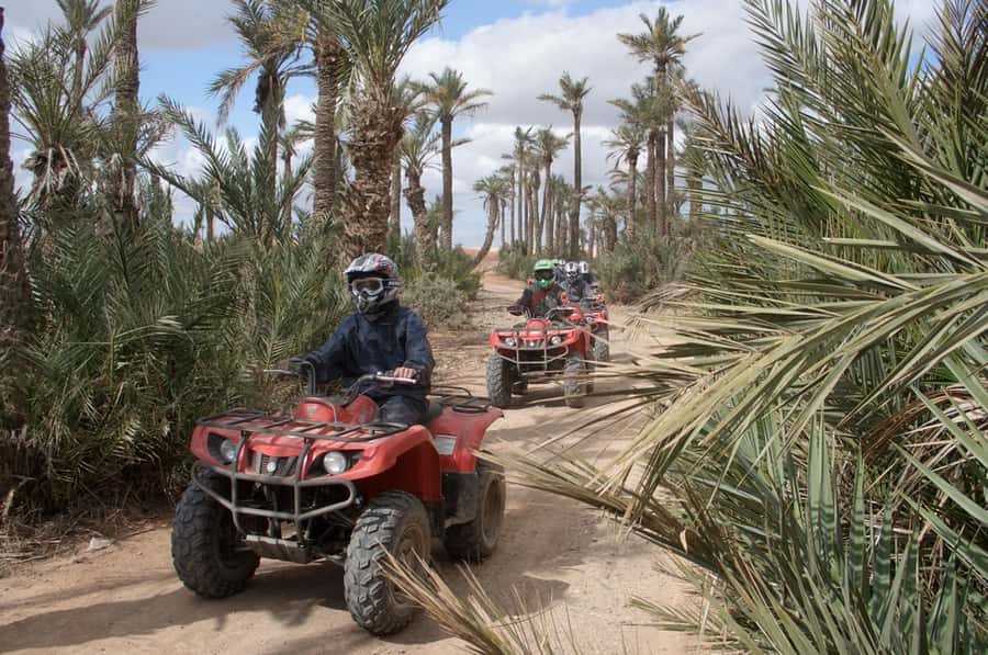 From Marrakech: Camel Ride, Quad Bike & Spa Full-Day Trip - Quad biking in the Marrakech palm grove