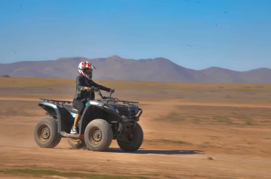 From: Marrakech: Lalla Takerkoust Lake Quad Bike Experience - Riding through the turtle valley and desert plateau
