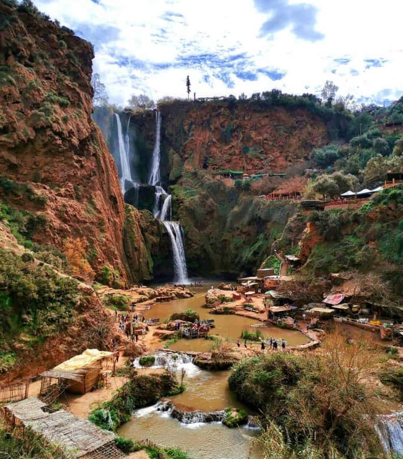 From Marrakech:Ouzoud Waterfalls Day Trip with Boat Tour - First sight of the 110-meter cascades