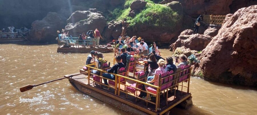 From Marrakech: Ouzoud Waterfalls Guided Tour and Boat Trip - The boat ride beneath the falling water