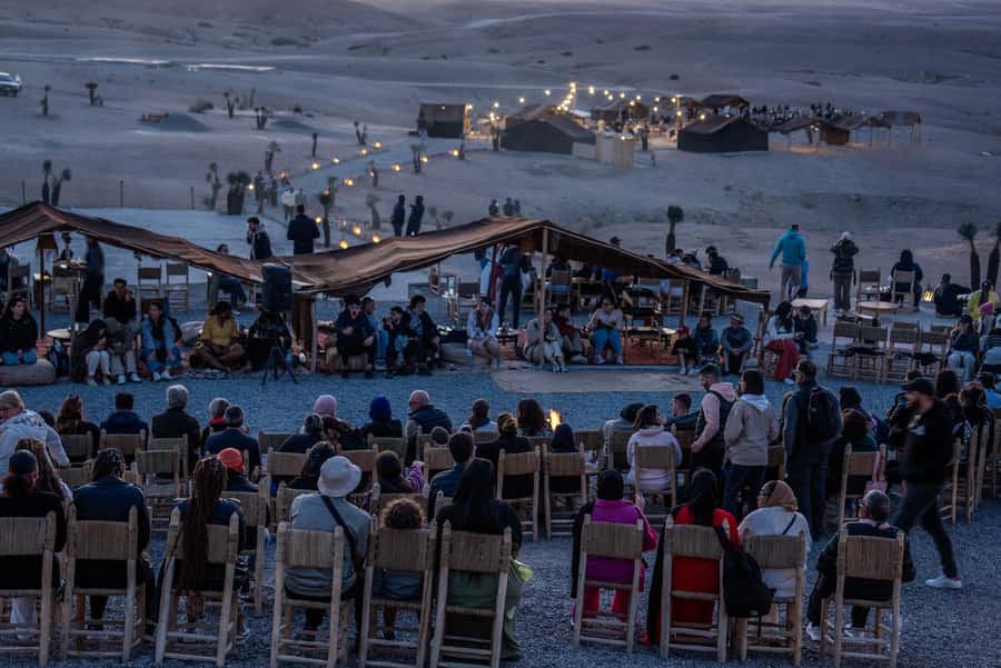 From Marrakech: Sunset Desert Tour with Camel Ride & Dinner - Dinner at the desert camp