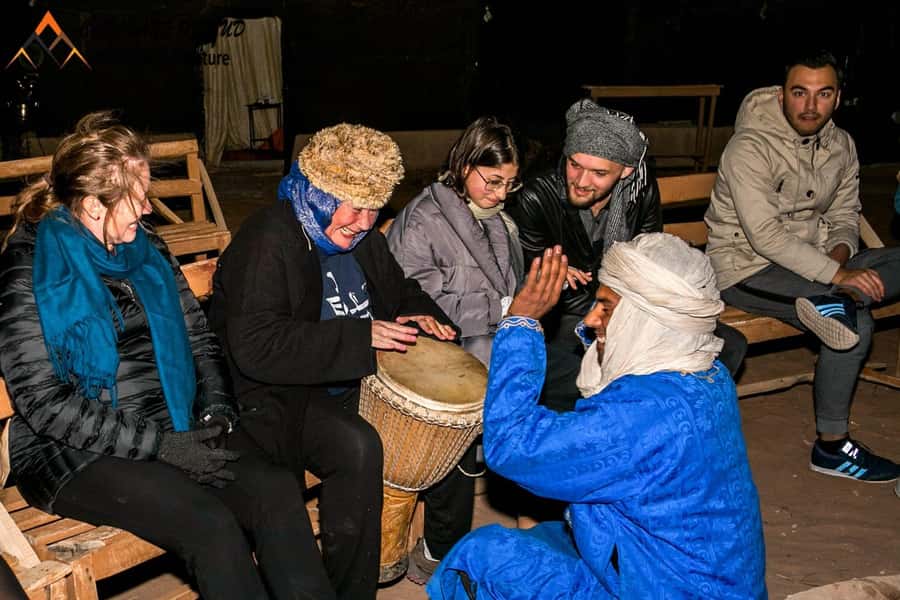 From Marrakech: Zagora 2-Day Desert Safari with Food & Camp - A private tent, dinner, and drums under the stars