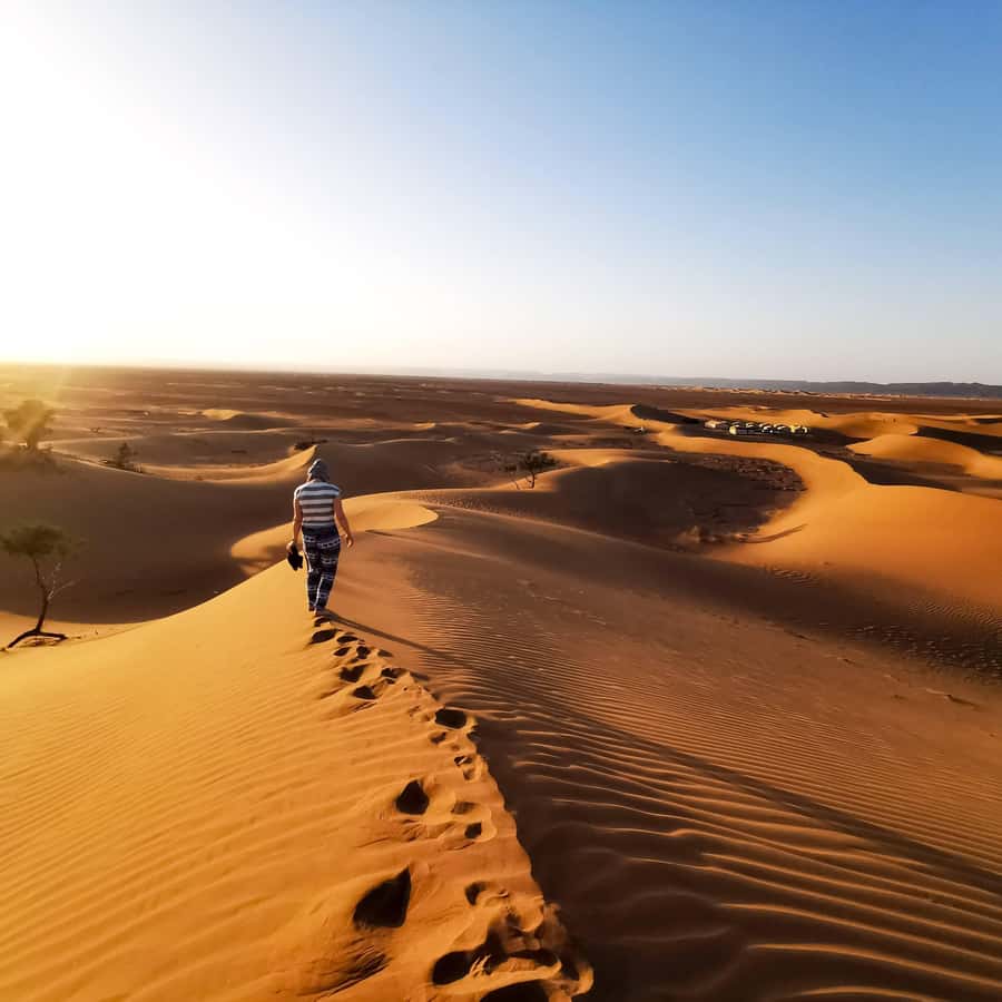 From Zagora: Overnight Desert Tour to Erg Chigaga Camel ride - Arriving at Erg Chigaga before sunset