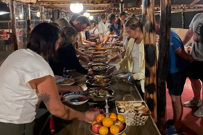 Magical dinner, sunset, music and fire show in Agafay desert - From Marrakech to the rocky Agafay Desert