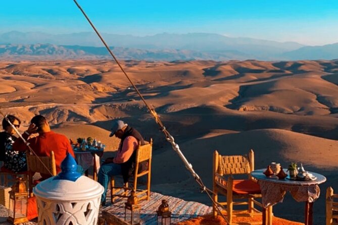 Marical dinner and camel ride at sunset in Desert of Marrakech - If your day follows the High Atlas route