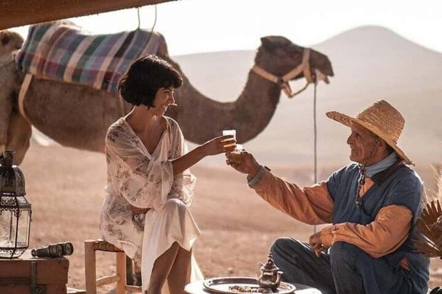 Marrakech: Agafay Desert Camel, Quad Bike & Dinner Show - Quad bikes with an Atlas Mountain sunset