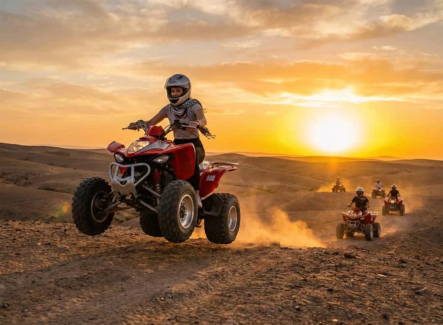 Marrakech: Agafay Desert: Camel ride Quad Bike, Dinner show - Pool time with Atlas Mountain views