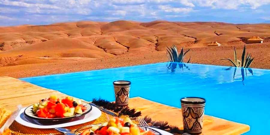 Marrakech: Agafay Desert Camp Lunch with Camel Ride and Pool - What lunch is like at the desert camp