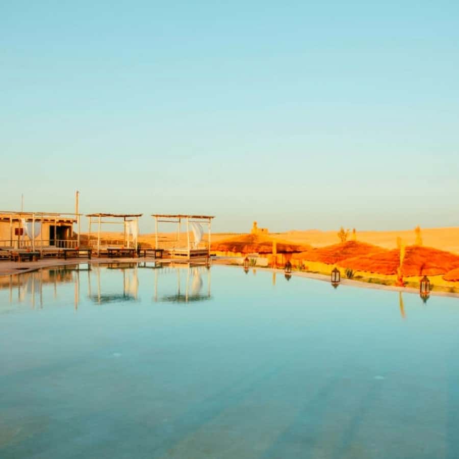 Marrakech: Agafay Desert Camp Lunch with Camel Ride and Pool - Guide service and group comfort