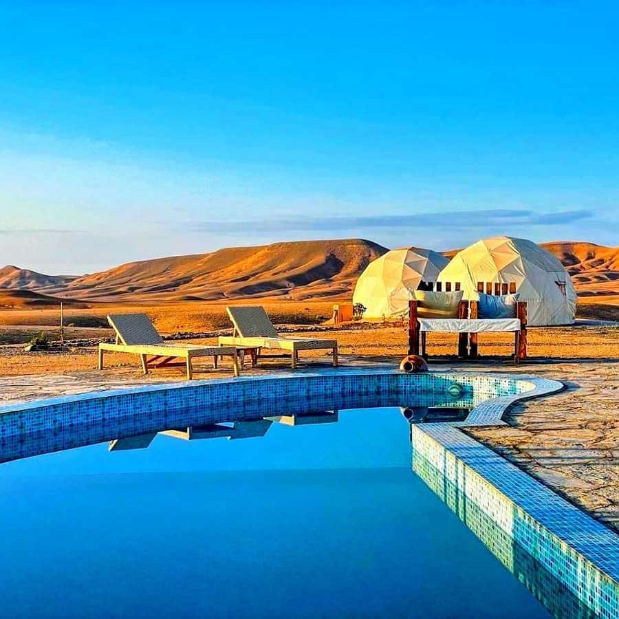 Marrakech: Agafay Desert Camp Lunch with Camel Ride and Pool - Optional argan oil stop before the camp