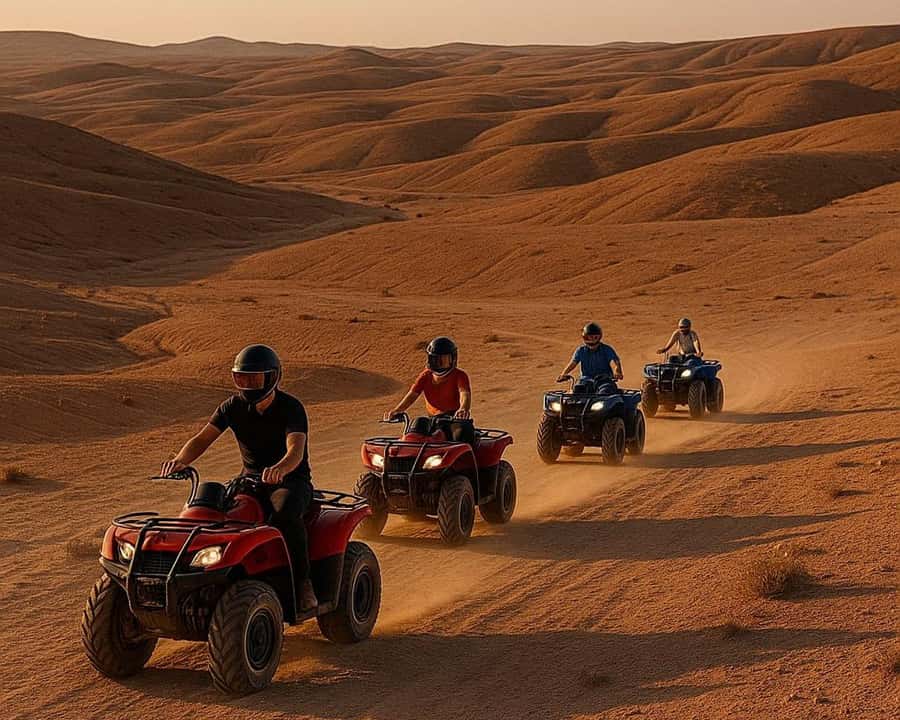 Marrakech: Agafay Desert Dinner Show with Quad Bike & Camel - The argan oil stop and the Moroccan welcome