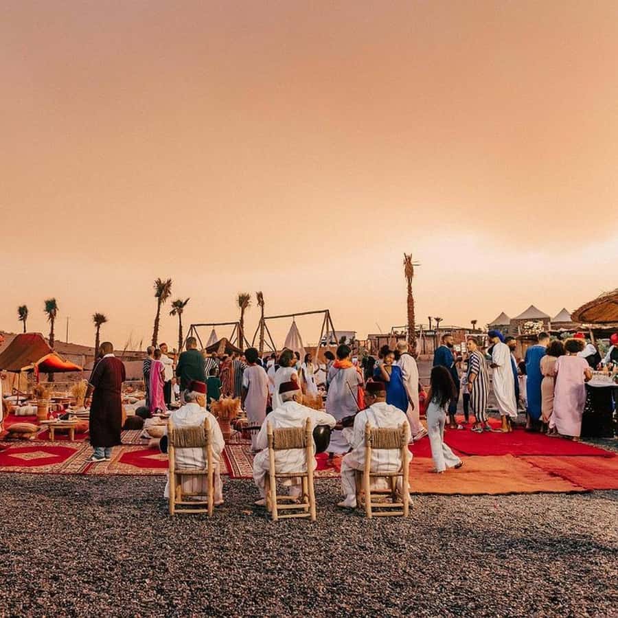 Marrakech: Agafay Desert Dinner Show with Sunset Camel Ride - The argan oil co-op and optional Takerkoust Dam stop