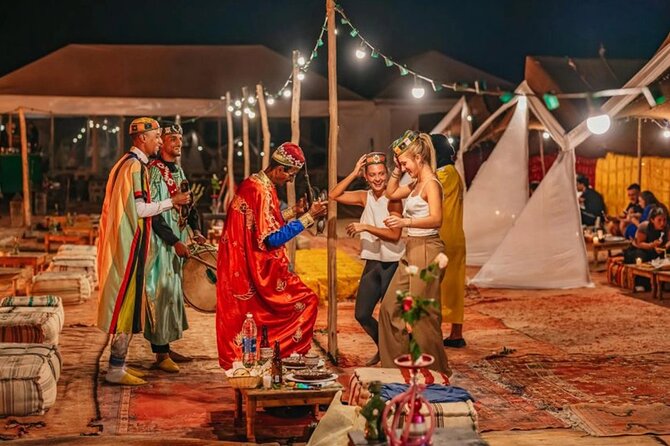 Marrakech Agafay Desert Package Quad Bike&Camel POOL Dinner Show. - Fire, music, and dinner under a Berber tent