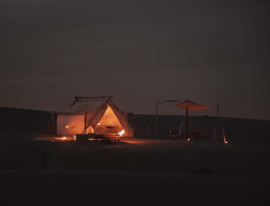 Marrakech: Agafay Desert Private Dinner w/ Music & Fire Show - Three-course Moroccan dinner under the stars