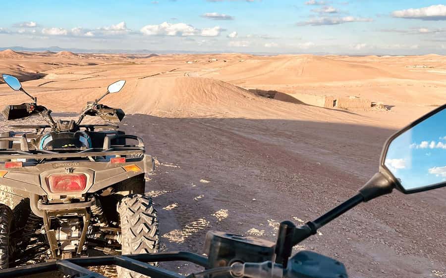 Marrakech: Agafay Desert Quad Bike Tour with Moroccan Tea - Getting set up with the quad and safety gear
