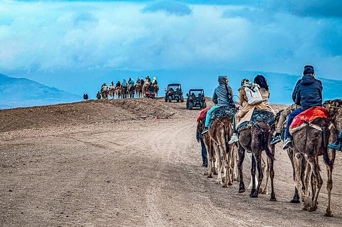 Marrakech: Agafay Desert Quad Biking & Camel Trek & Dinner & Show - Sunset, fire, and dinner under a Berber tent