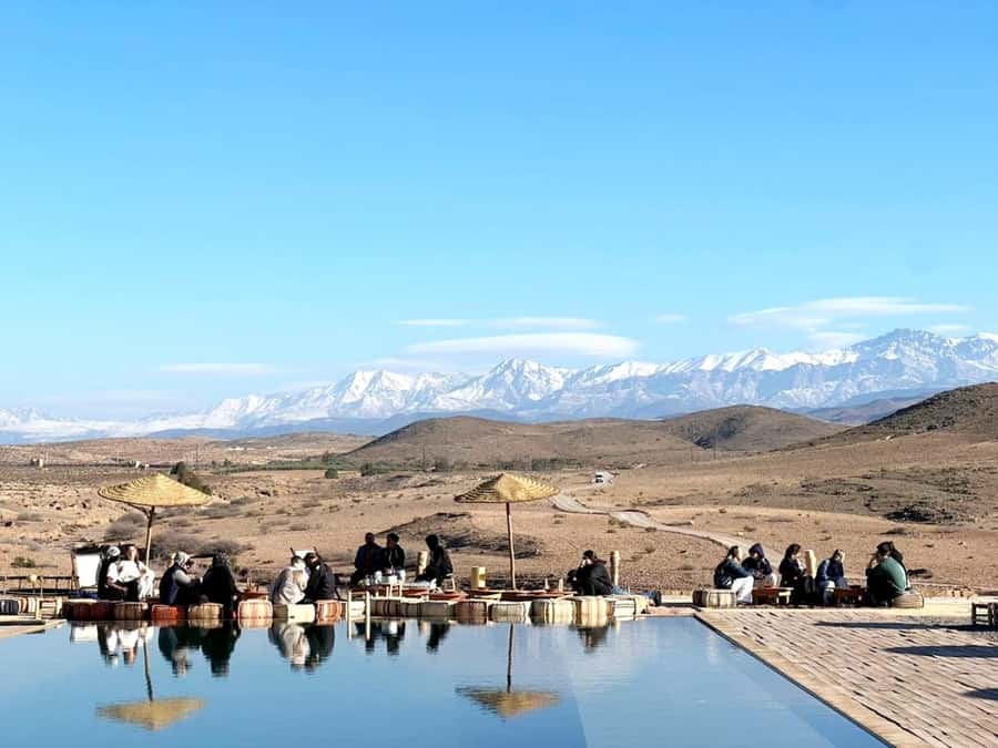 Marrakech: Agafay Desert Quad Biking & Dinner Show - The argan oil stop and the first pause