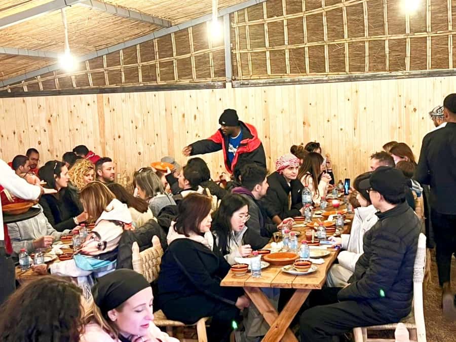 Marrakech: Agafay Desert Quad Biking & Dinner Show - Moroccan dinner under the night sky