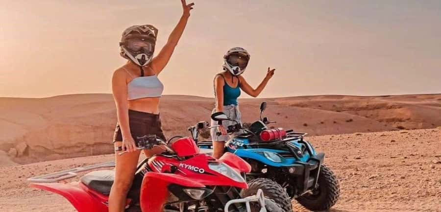 Marrakech: Agafay Desert Quad Biking Tour with Dinner-Show - Riding the rolling hills with Atlas views