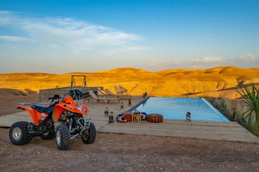 Marrakech: Agafay Desert Quad Biking Tour with Dinner-Show - Getting ready for your first quad ride