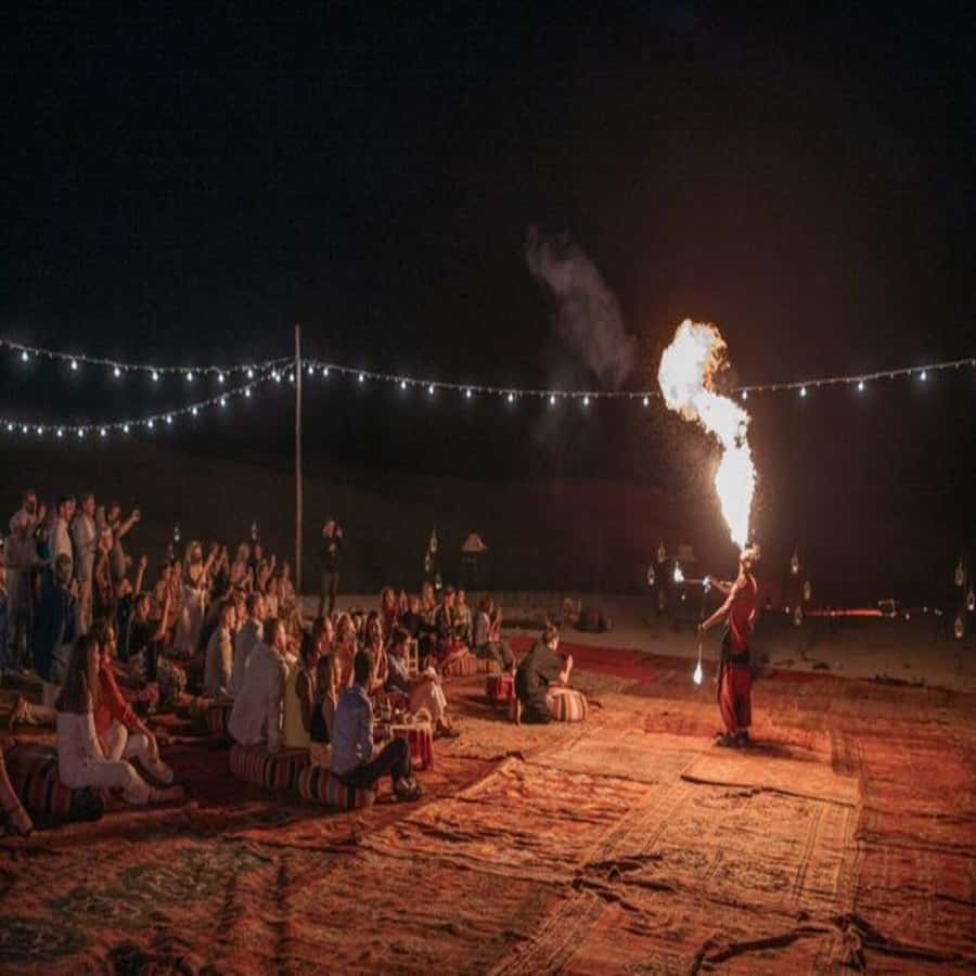Marrakech: Agafay Desert Quad & Camel Rides with Dinner Show - Moroccan dinner under Berber tents